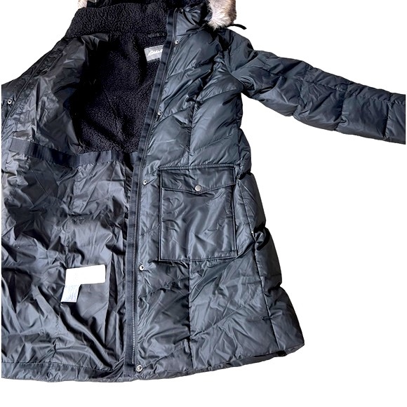 EDDIE BAUER Winter Sub Zero Down Fill Fleece Lined Coat Black EUC - Picture 11 of 16